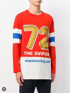 Henrik Vibskov measuring unit ruler tshirt the svipsies red large